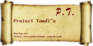 Preiszl Tamás névjegykártya